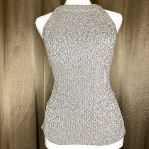 Madewell Valley Gray Knit Sweater Tank High Neck Sleeveless
